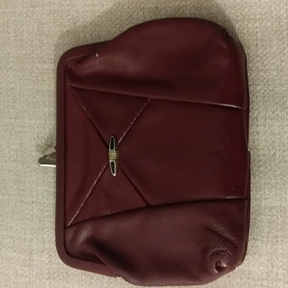 Leather burgandy coin purse